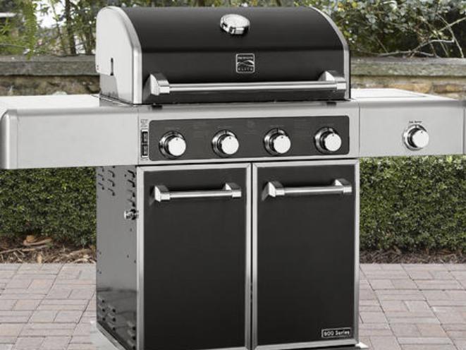 Kenmore Elite 4-Burner LP Gas Grill with Side Burner and Cover