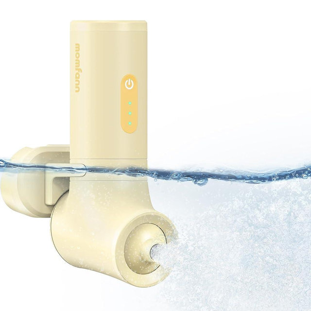 MOMFANN Bath Jet Spa, Cordless Portable Bathtub Accessories with 3-Level Adjustable Speed, Bubble Maker/Bath Jet Mode, Bathtub Jets for Home Spa, Relaxing (Yellow)