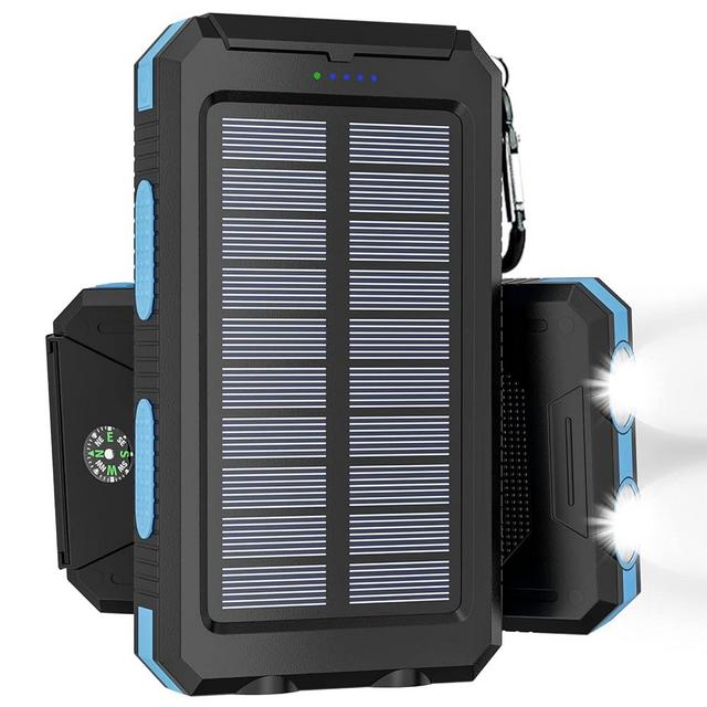 TNEMOAO Solar Charger Power Bank - 36800mAh Solar Phone Charger, USB-C QC3.0 Fast Charger with LED Flashlight, IP65 Waterproof Portable Power Bank for Camping, Hiking Outdoor Activities