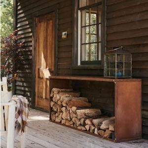 Weathering Steel Rectangle Log Holder