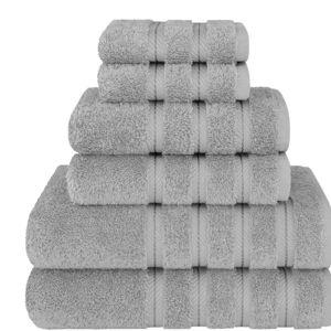 6 Piece Towel Set, Light Grey