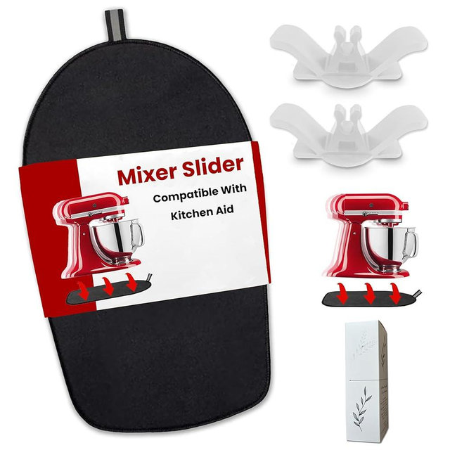 Kitchen Aid Slider for Countertop - Kitchen Aid Mixer Slider Mat | Kitchen Aid Mixer Accessories | Black Sliding Mat for Kitchen Aid | Stand Mixer Slider | Small Appliance Slider | Mixer Slider Mat