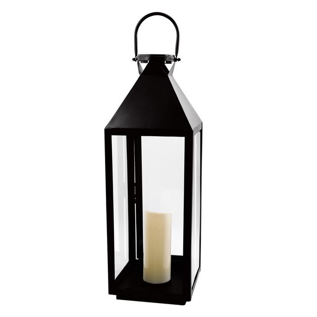 W Home™ Solar Large Metal Lantern in Black