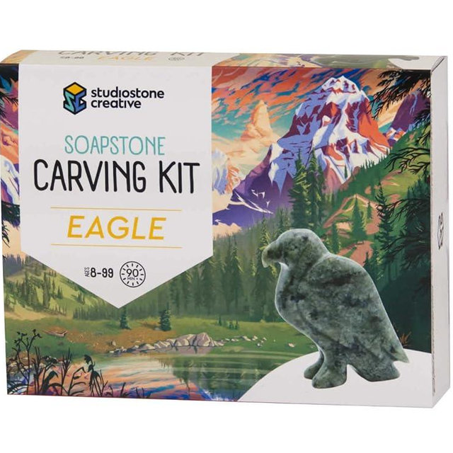 STUDIOSTONE CREATIVE DIY Arts & Crafts Carving Kit Kids Adults Eagle Sculpture Soapstone