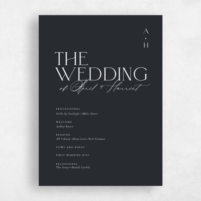 Ebony, Black Wedding Program - Grayson