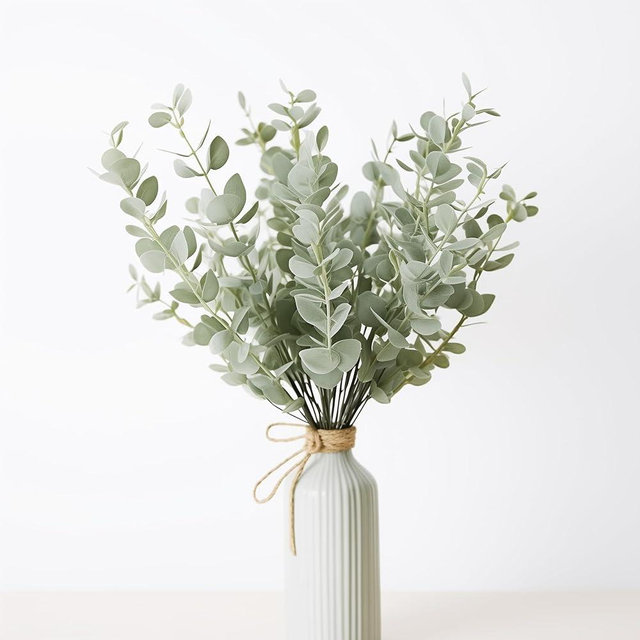 ZOMENT 20 Pcs Fake Eucalyptus Stems Faux Eucalyptus Leaves Eucalyptus Artificial Fake Greenery for Centerpiece Fake Flower for Vase Home Bouquet Wedding Decoration