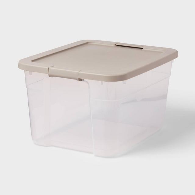 66qt Clear Latching Storage Box Gray - Brightroom™