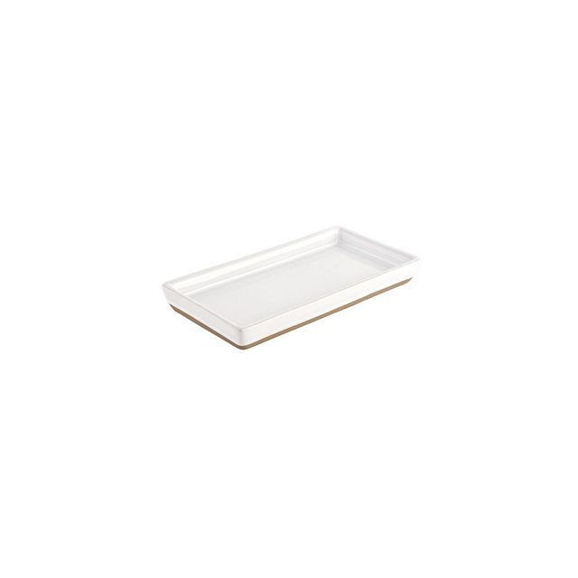 Sweet Water Decor White Stoneware Tray - 8x4"