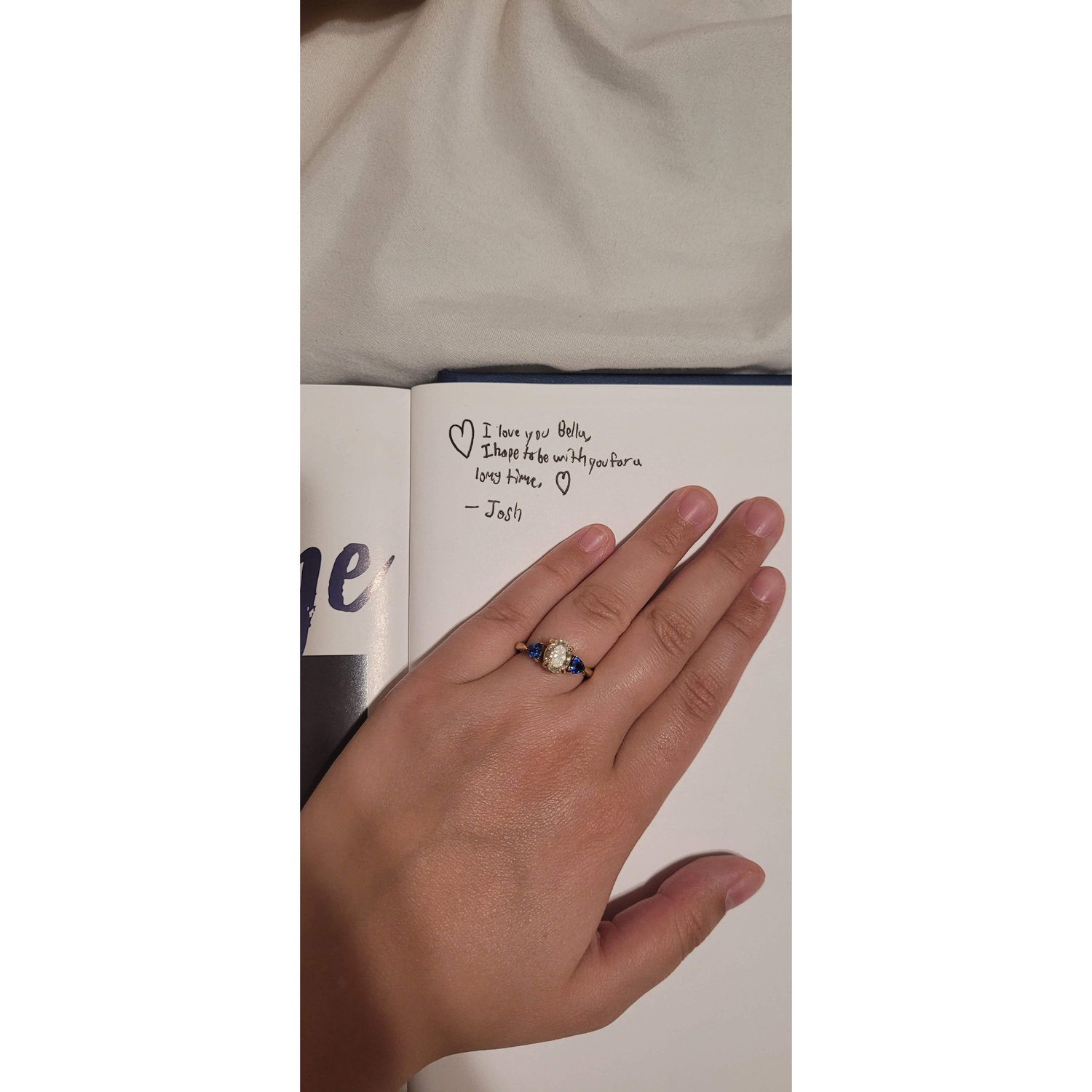 Josh's message to Bella in our senior school yearbook, look at how far we've come!
