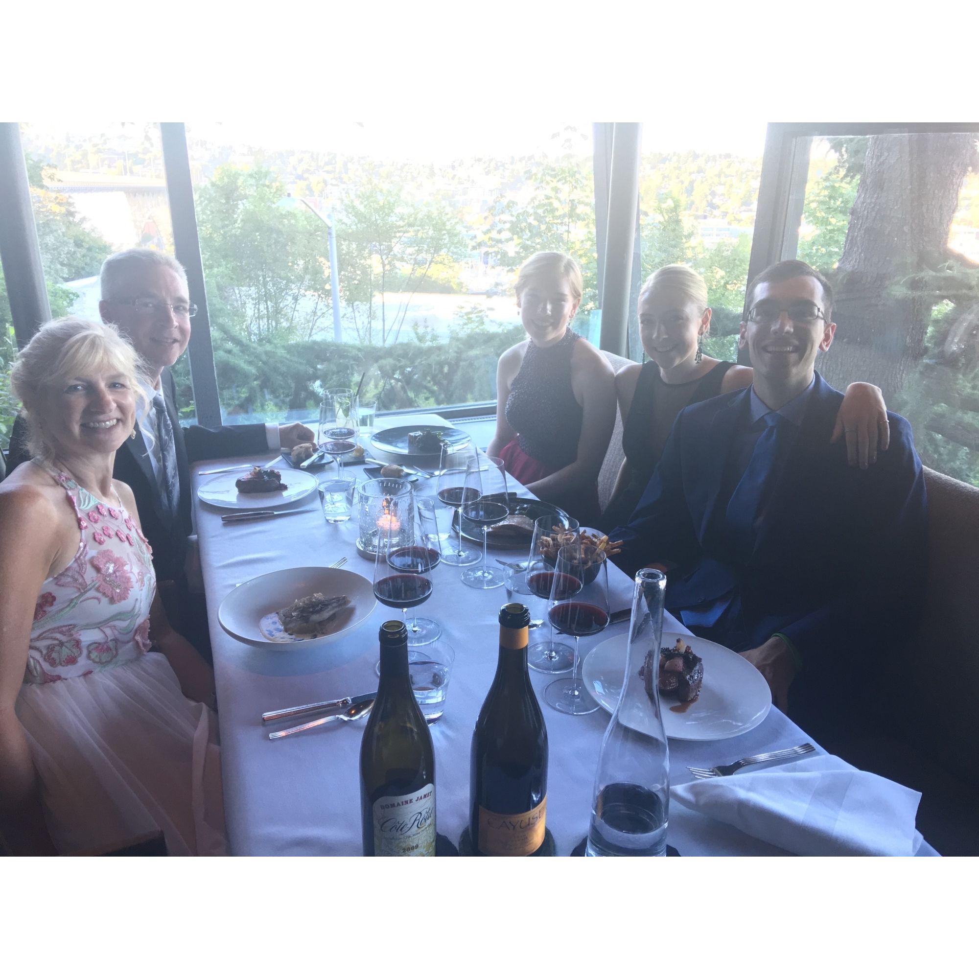 Fancy dinner at Canlis with Alisha's family to celebrate her parents anniversary
