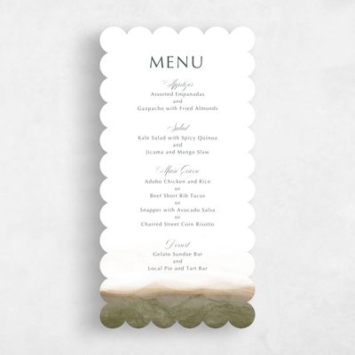 Brown Scalloped Wedding Menu - Dew
