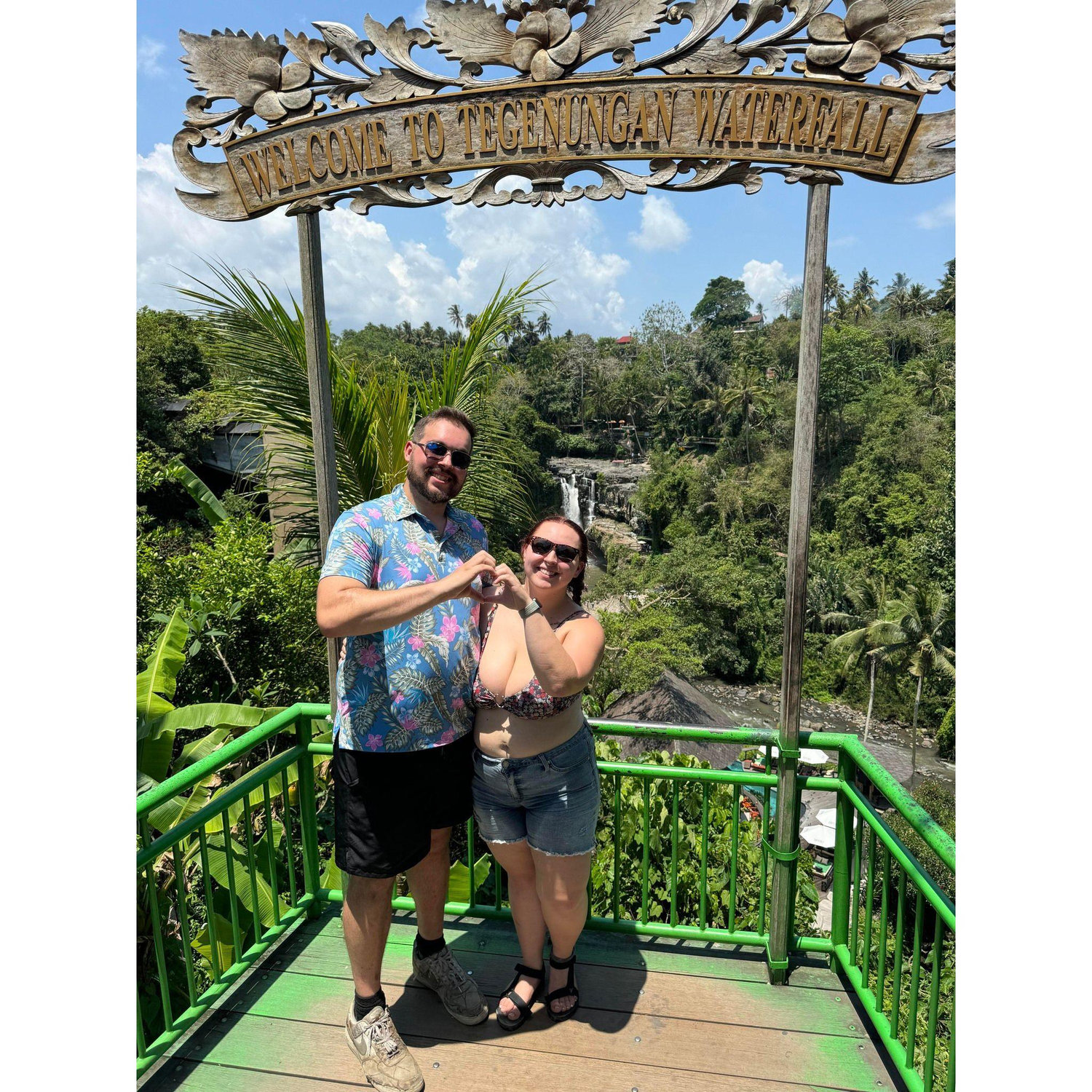 At Tegenungan Waterfall in Ubud, Bali