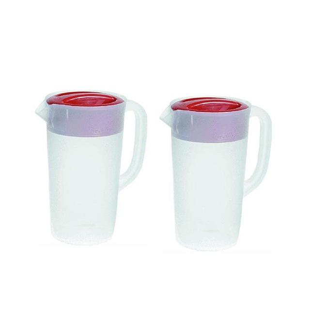 Rubbermaid 30621-4 798837755681 Pitcher 2.25 Qt-Clear with Red Cover Pack of 2, 2 Pack,