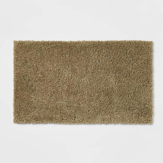 20"x34" Antimicrobial Bath Rug Olive Green - Total Fresh