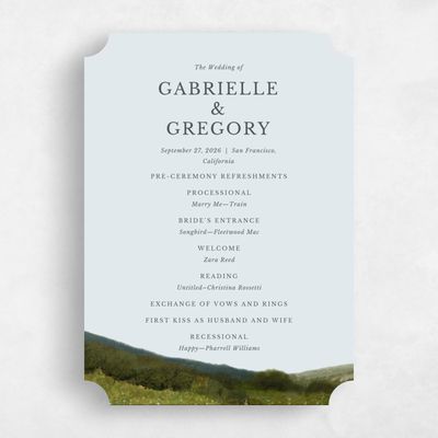 Blue Ticket Wedding Program - Zaldia
