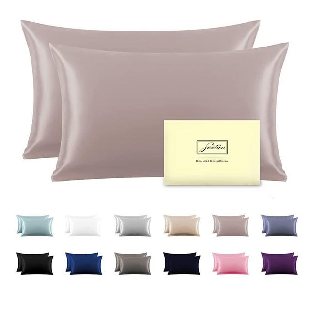 Silk Pillowcase for Hair and Skin,Soft,Breathable and Sliky 100% Silk Pillowcases King Set of 2,Both Sides Natural Mulberry Silk Pillow Cases with Hidden Zipper(King Size 20"X 36",2pcs)