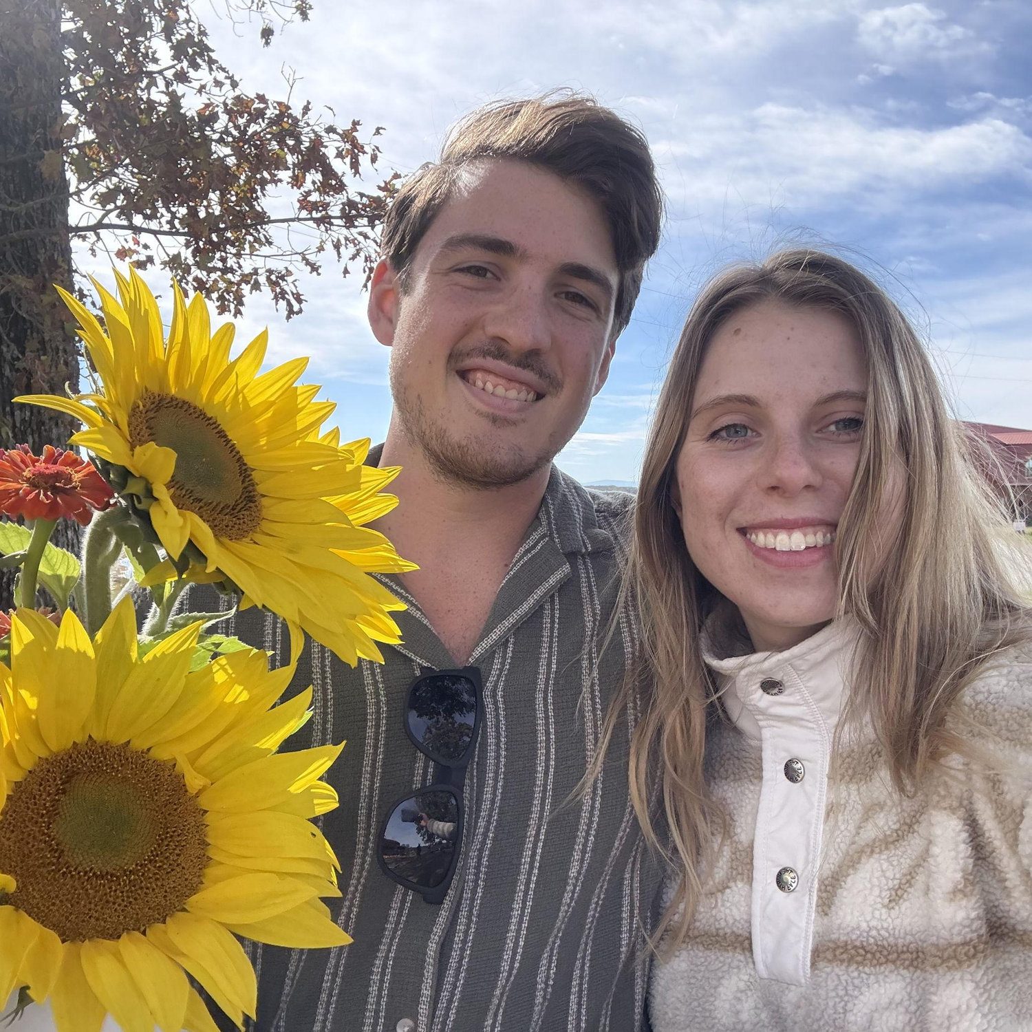 Jonathan took Natalie to a flower farm for her birthday