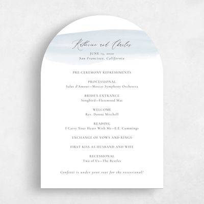 Blue Arch Wedding Program - Violin