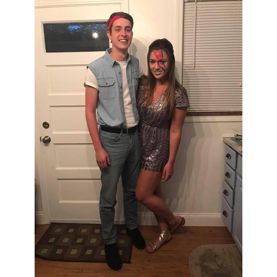 Dressing up for a party where we dressed as some of our favorite musicians!