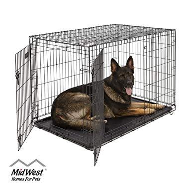 MidWest Homes for Pets Dog Crate | iCrate Single Door & Double Door Folding Metal Dog Crates | Fully Equipped