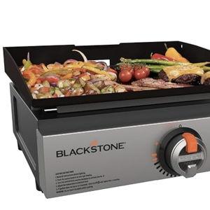 Blackstone 1971 Original 17” Tabletop Griddle with Stainless Steel Front Plate, Powder Coated Steel, Black