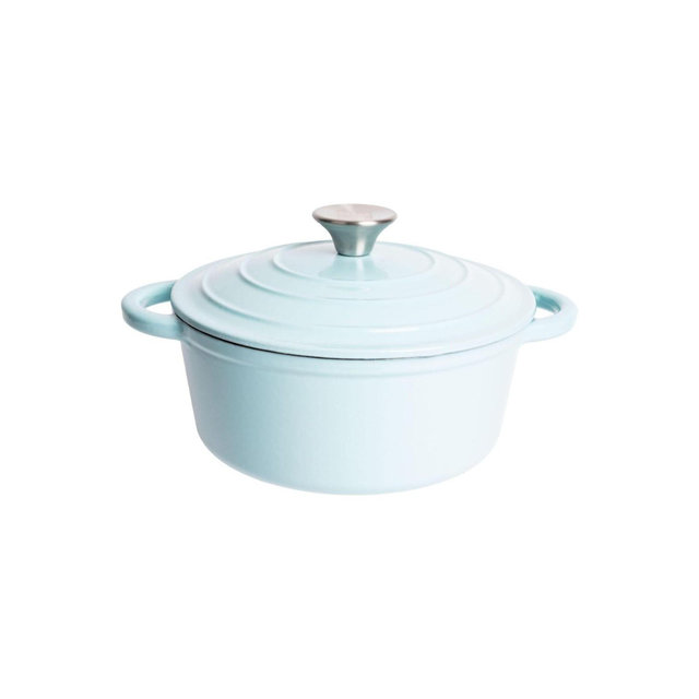 Lexi Home Enameled 2.8 Qt. Cast Iron Dutch Oven - Light Blue