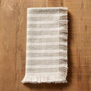 Fringe Wide Stripe Napkin, Set of 4- Natural