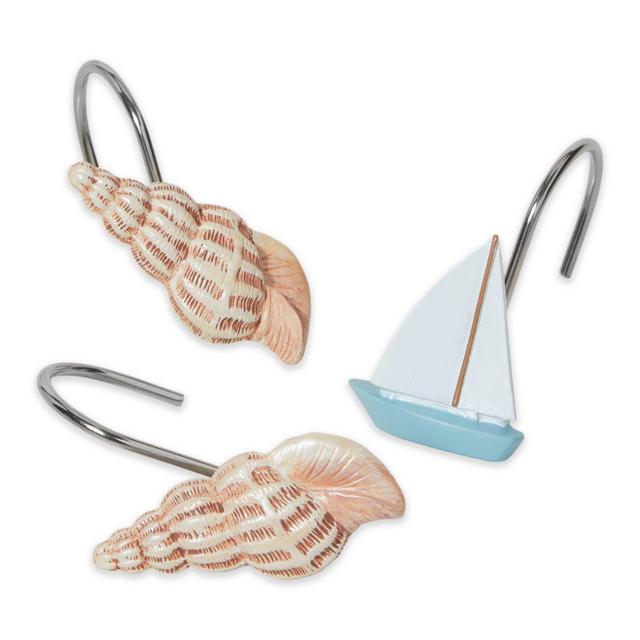 Seaside Harbor Shower Curtain Hooks (Set of 12)