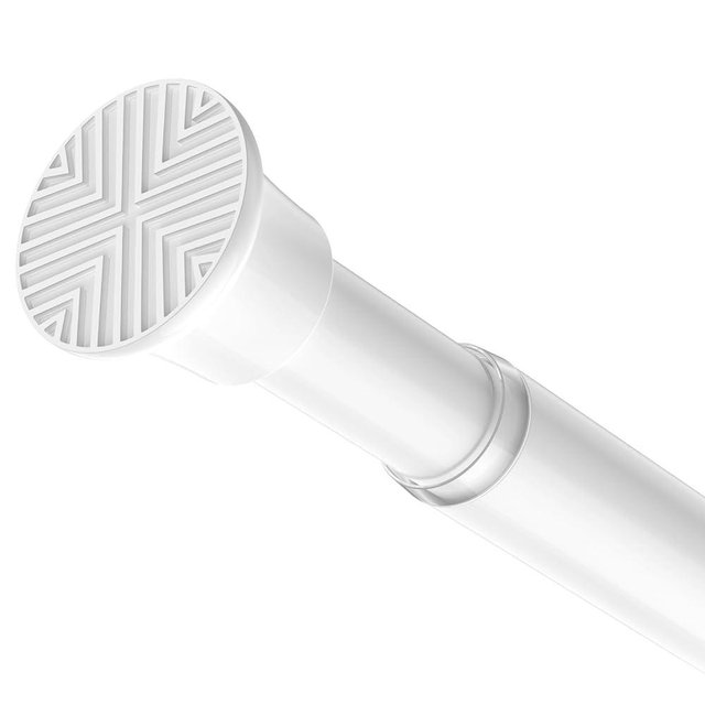 SISELBA Spring Tension Curtain Rod 32-62 inch, Adjustable Expandable Tension Curtain Rod No Drilling, Tension rods for Window Doorway Kitchen Curtain, White