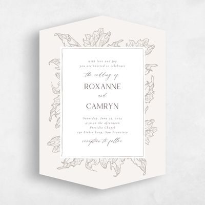 Beige Diamond Wedding Invitation - Velarde Portrait
