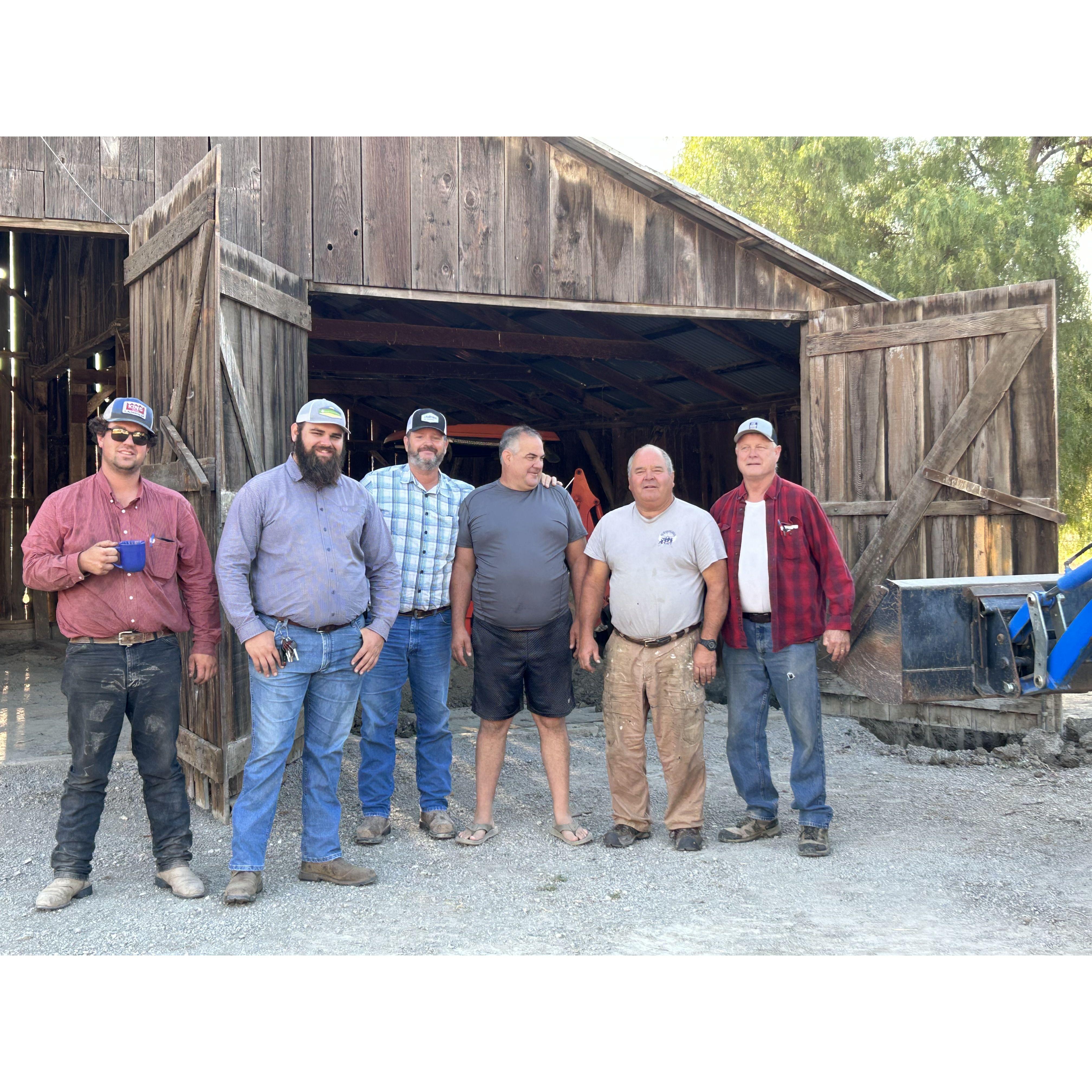 Taylor Barn 2023 Crew: John, Kurt, Eli, Sarah, Suzi, Richard, Josiah, Liam, Ryan and Luis. We are both so grateful for all the hours and skill to get Will's shop and our wedding venue ready.
