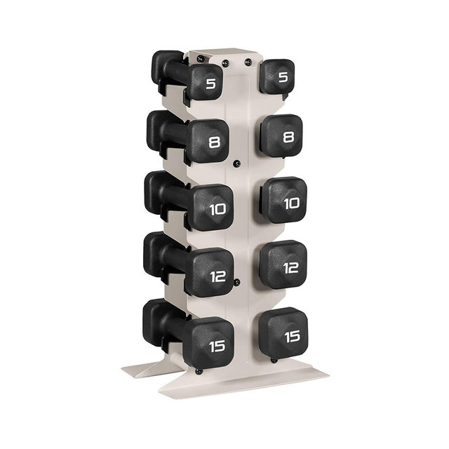Tone Fitness Neoprene Dumbbell Set with Storage Rack – Non-Slip, Anti-Roll Hand Weights for Home Gym Workouts | 20 lb, 32 lb, 50 lb, 60 lb & 100 lb Options