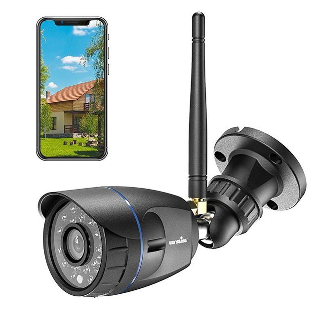 Outdoor Security Camera, Wansview 1080P Waterproof WiFi Home Security Surveillance Bullet Camera with Night Vision, Motion Detection and Remote View, Compatible with Alexa (Black)