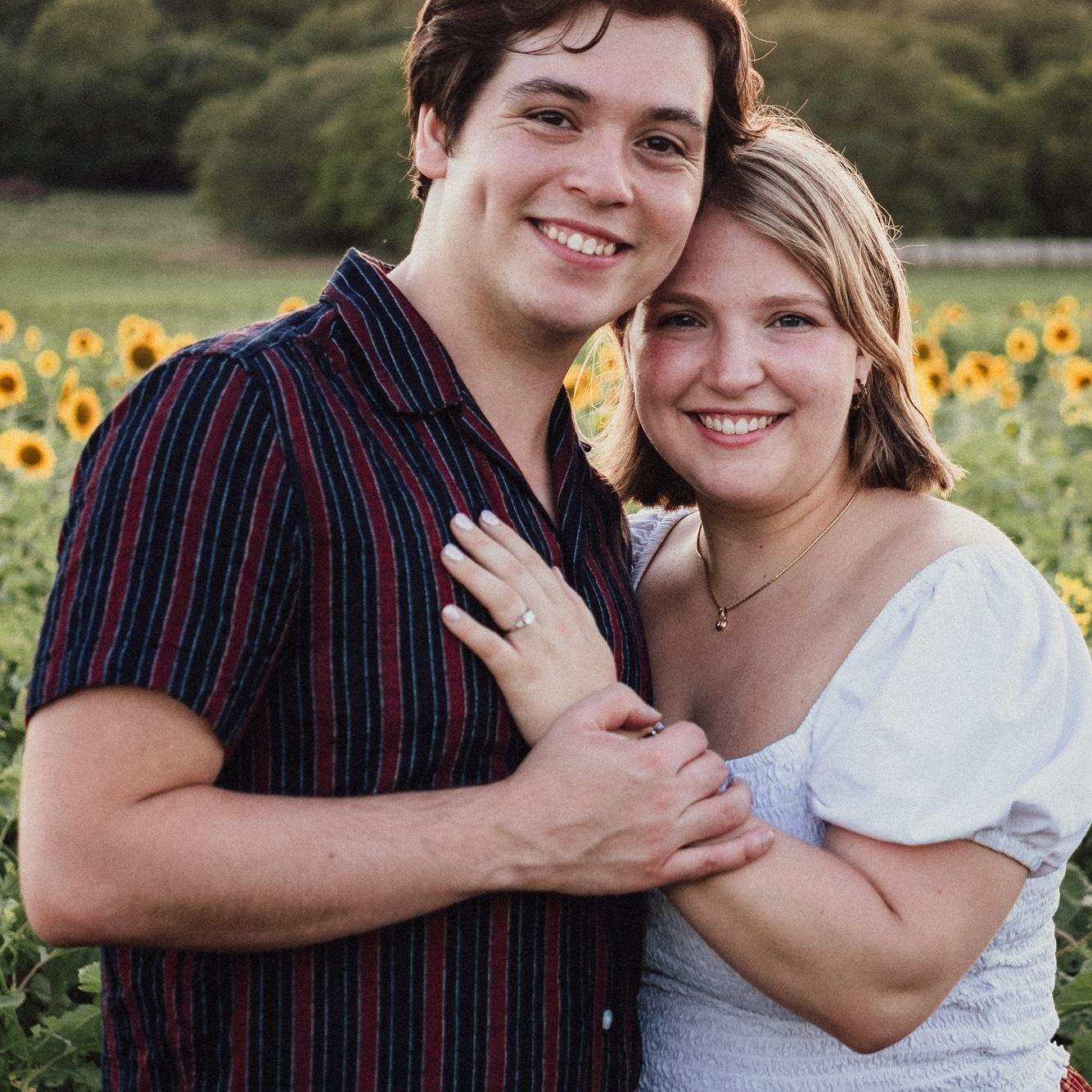 Zachary surprised Nikki with the proposal in a field of sunflowers, a specialty of Kansas!