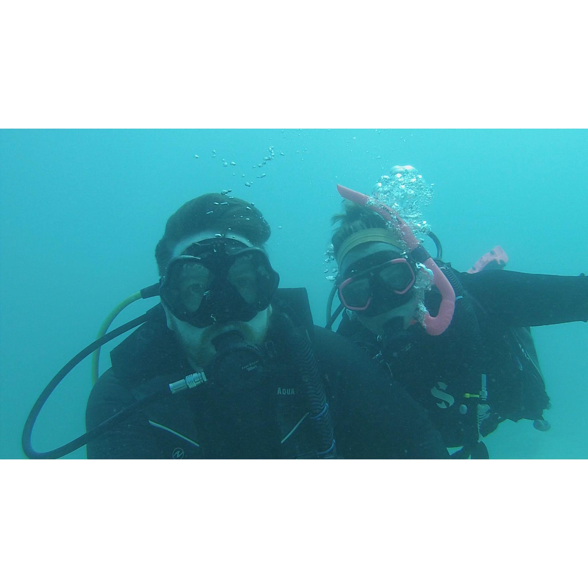 Our first time scuba diving together!