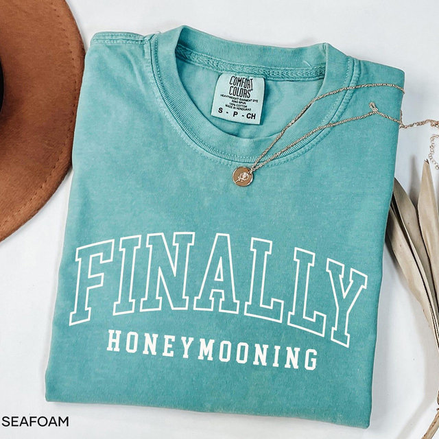 Comfort Colors® Finally Honeymooning Shirt, Honeymoon Shirts, Gift For Newlyweds, Honeymoon Vacation Matching Shirts, Honeymoonin' T-Shirt