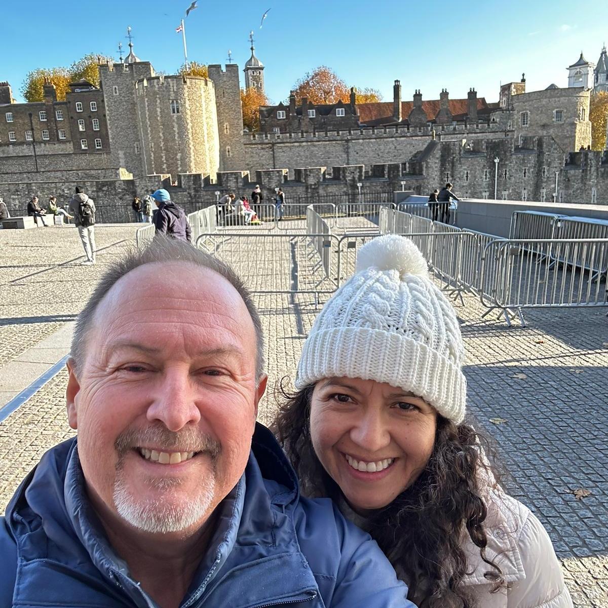 Having fun at the Tower of London