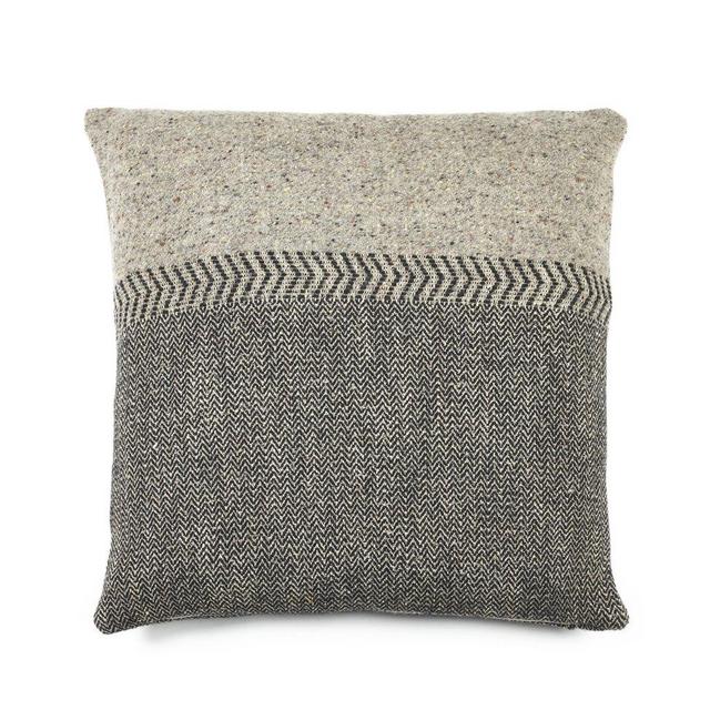 Jules Black Herringbone Pillow
