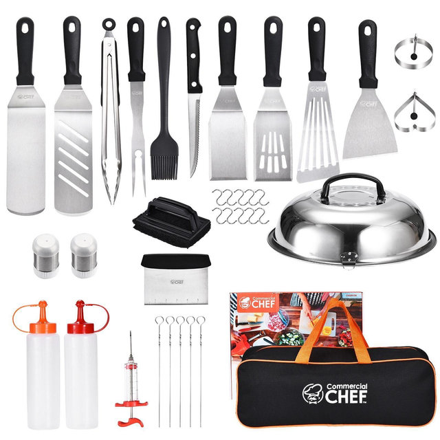 Commercial Chef 36 Piece Stainless Steel Griddle Accessories Kit for Blackstone and Other Griddles