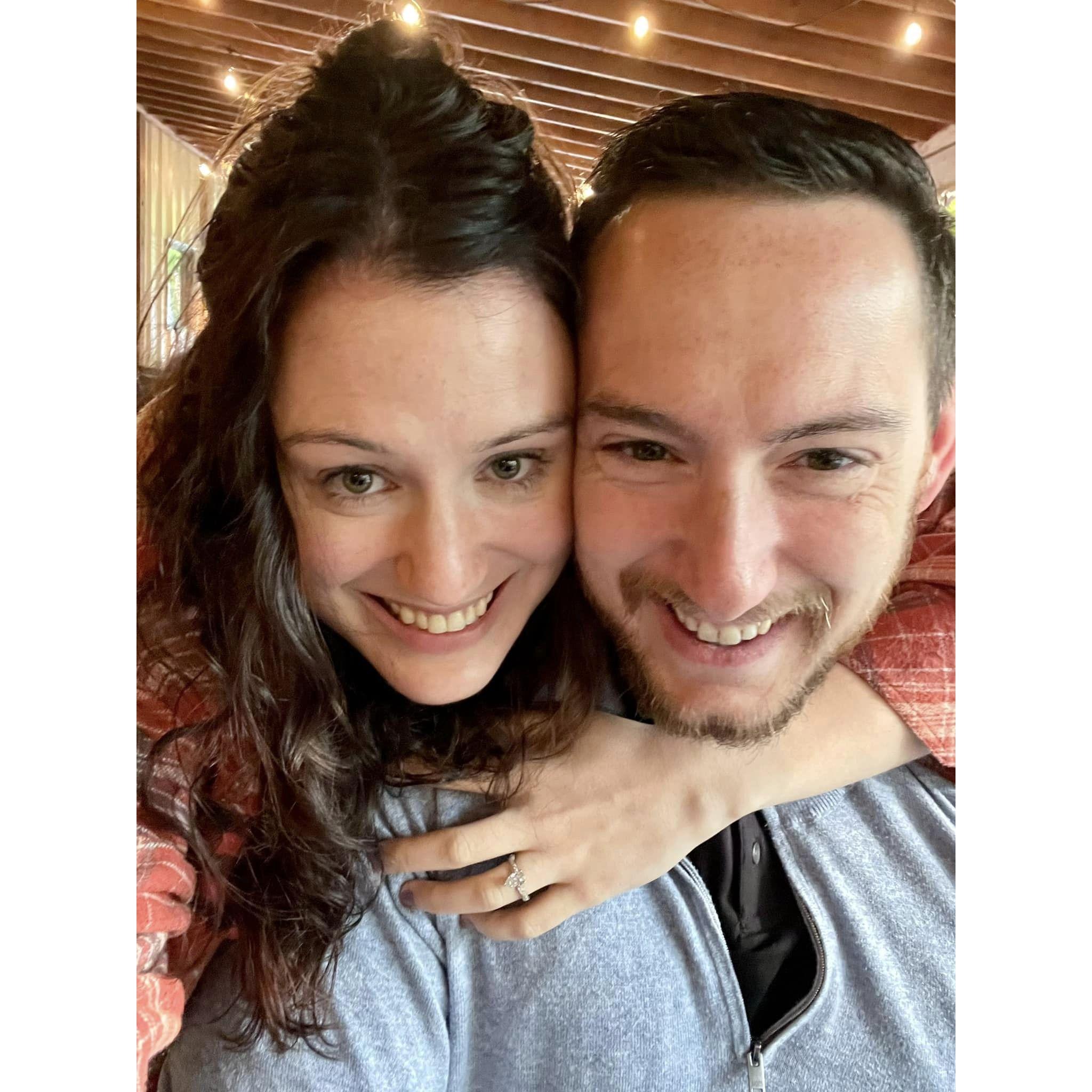 Celebrating our engagement at Hocking Hills Winery!