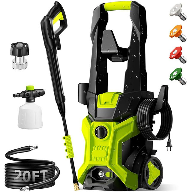 Electric Pressure Washer 5000 PSI 2.5 GPM, Bothlin Portable Power Washer with 4 Quick-Connect Nozzles, Soap Tank & Foam Cannon, High Power Water Pressure Washer for Car, Driveway, Patio, Home Cleaning
