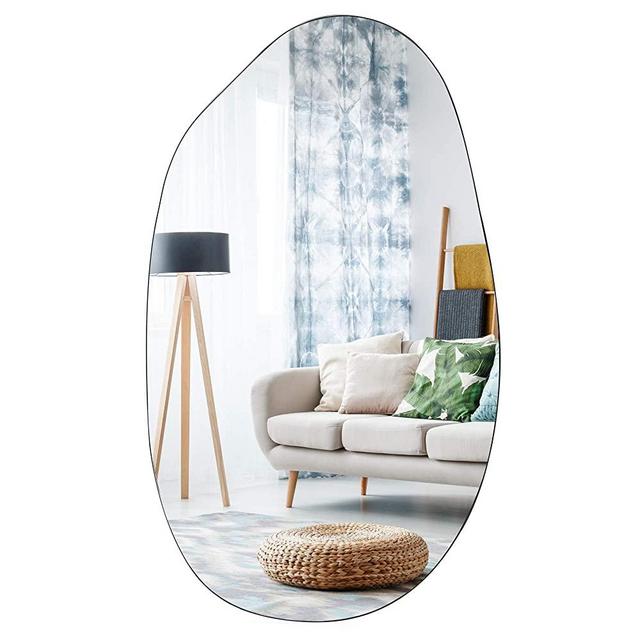 Asymmetrical Accent Wall Mounted Mirror Decorative Living Room Bedroom Entryway, 19.7 x 33.5 Inches
