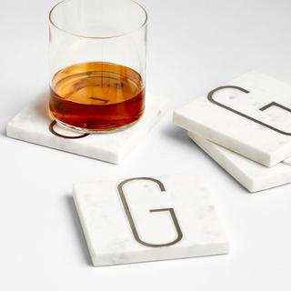 Marble Monogram Coaster, Set of 4