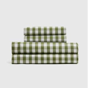 Sheet Set in Olive Gingham: Size Queen
