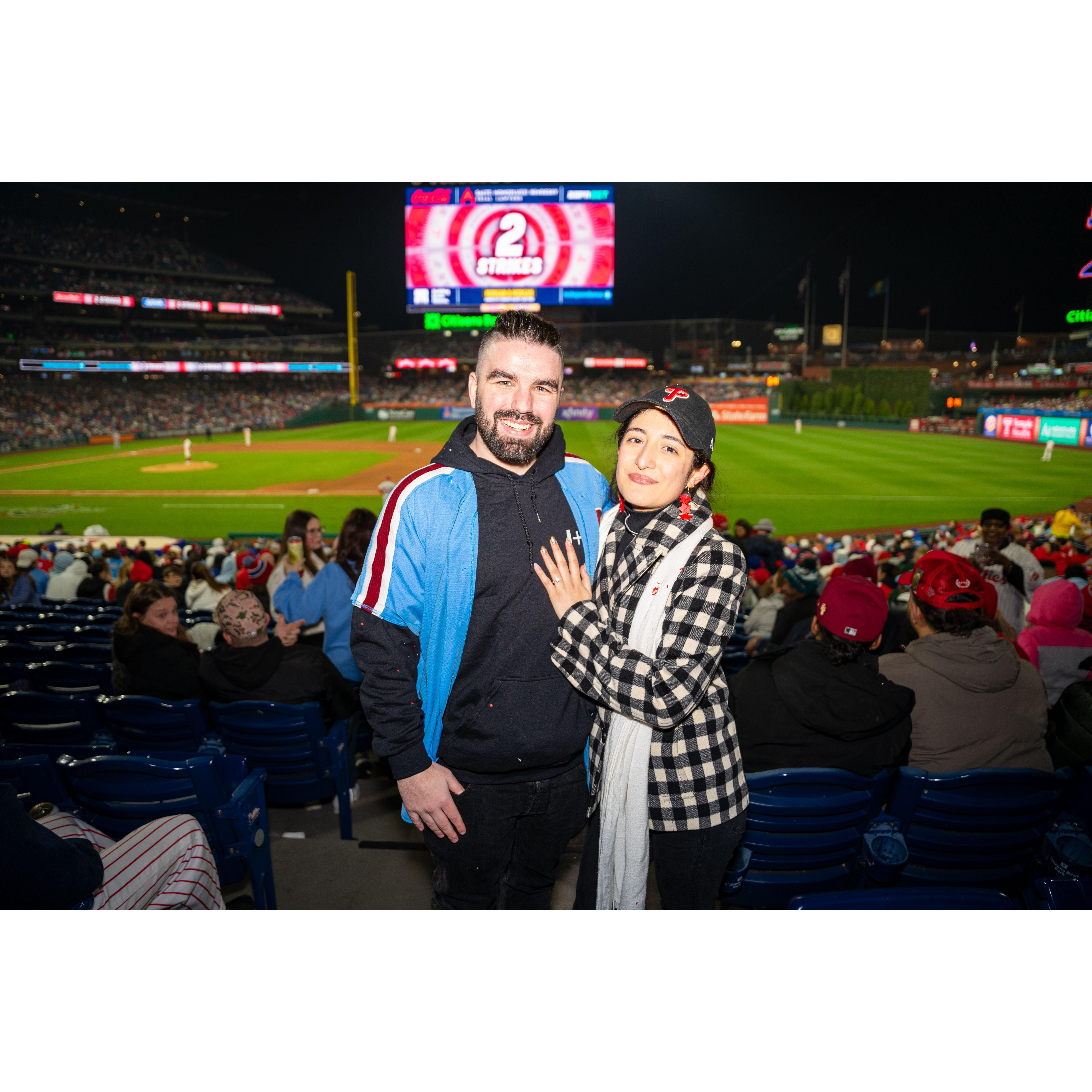 Jonathan & Yolany's first posed photo as an engaged couple.
