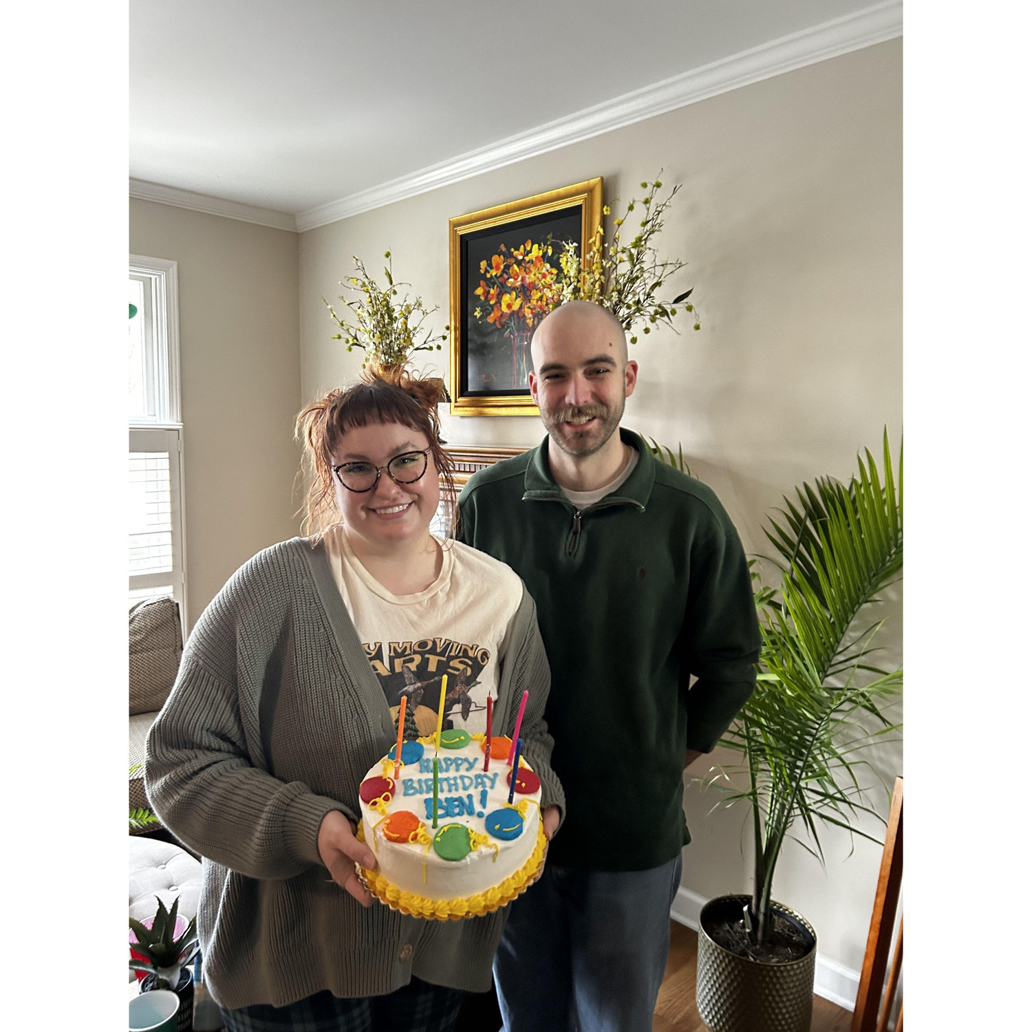 Non-marbled cake for Benji's Bday with Callie's family in Elmhurst