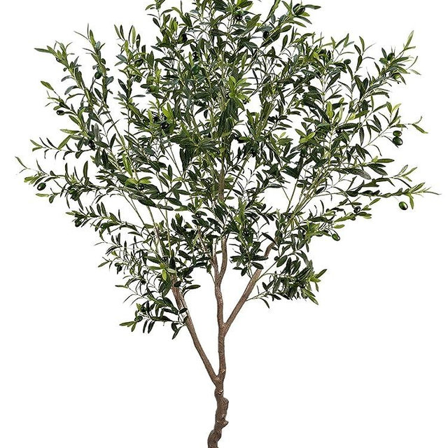 AfanD Artificial Olive Tree 7ft(82in,2200+Uv Protection Leaf) Tall,Faux Olive Tree Indoor Artificial Tree for Modern Home Office Living Room Floor Decor Indoor