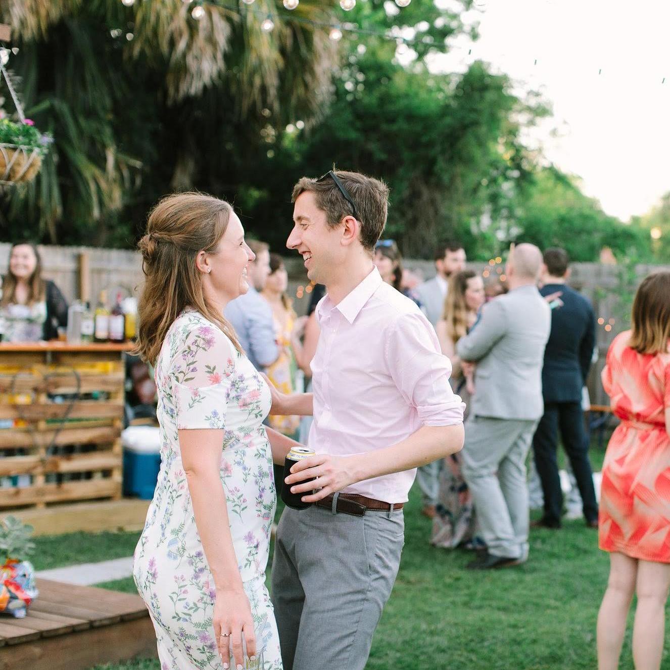 Dancing (maybe?) at Shannon and Geoff's wedding! They inspired us to have a backyard wedding.