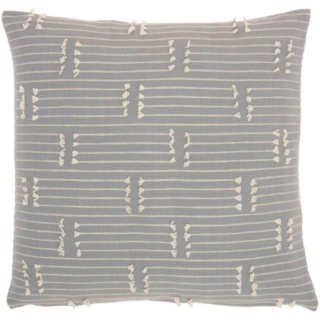 18"x18" Broken Stripes Square Throw Pillow Gray - Kathy Ireland Home