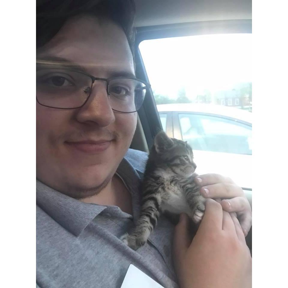 The day we picked up our furry child! Just something about seeing my man with a tiny kitten made me *swoon*